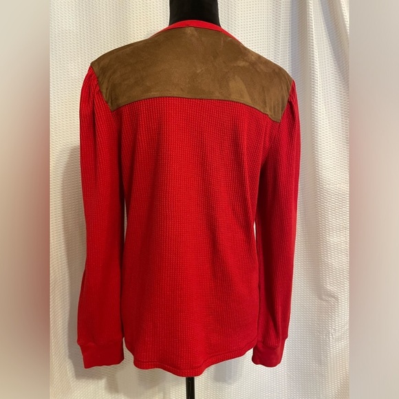 Tommy Hilfiger Red Thermal Blouse Size Large - Picture 5 of 9